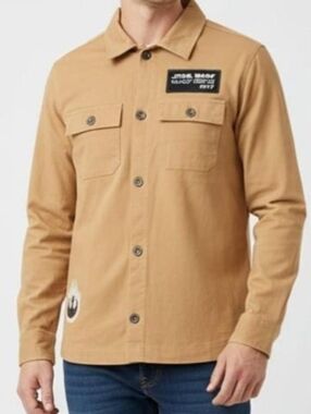 Disney Star Wars Shirt Jacket Alliance Starbird Crest/Millennium Falcon M Sz M